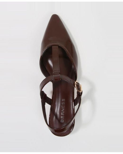 BERNESS Brown Cristian T-strap Slingbacks