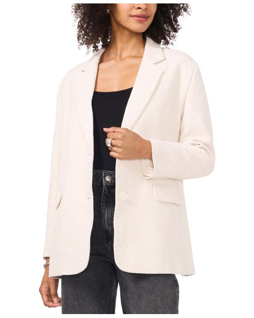 Vince Camuto White Embellished Notched-collar Blazer