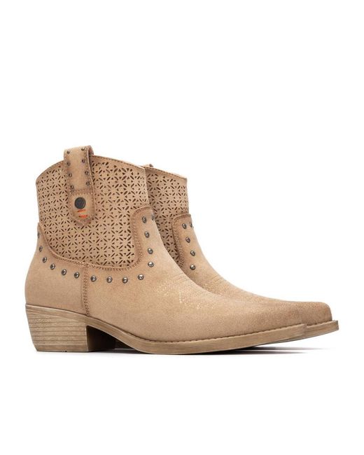 Xti Natural Refresh Collection Suede Ankle Booties