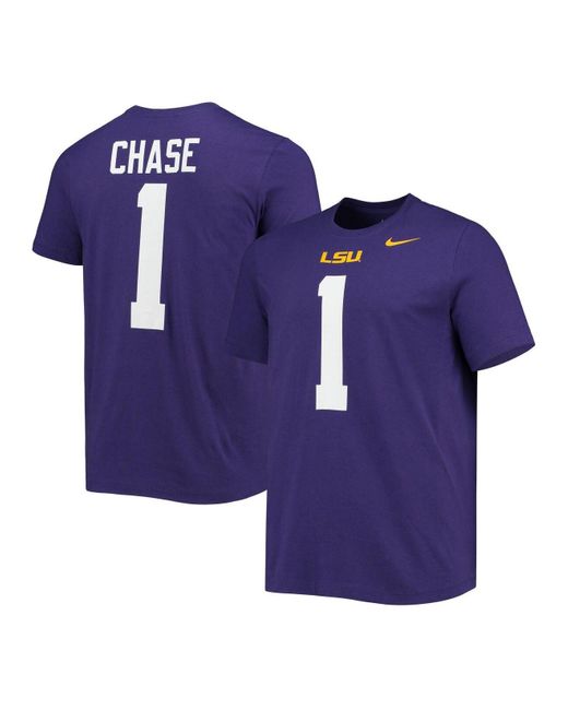 Nike Cotton Ja'marr Chase Purple Lsu Tigers Alumni Name And Number Team