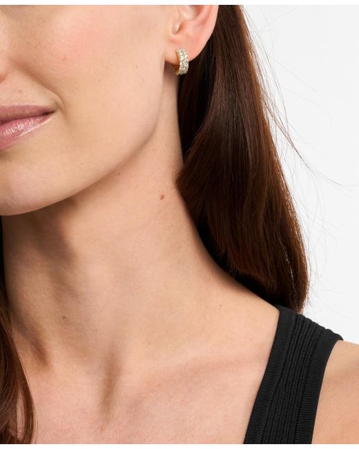 Michael Kors Metallic Cubic Zirconia huggie Earrings