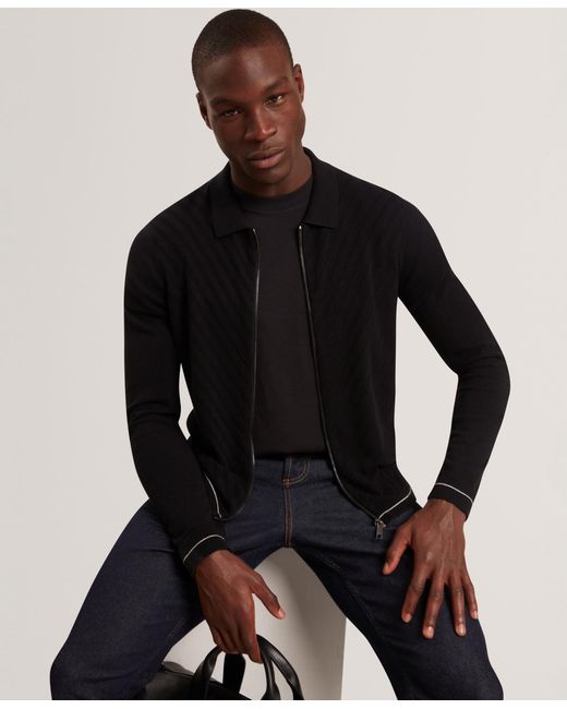 Ted Baker Black Point Collar Jacket for men