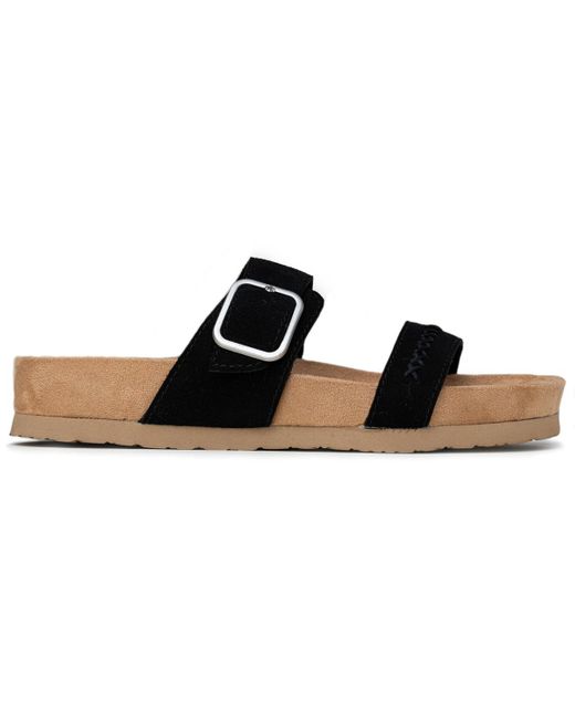 Minnetonka Brown Gideon Suede 2-strap Buckle Sandals