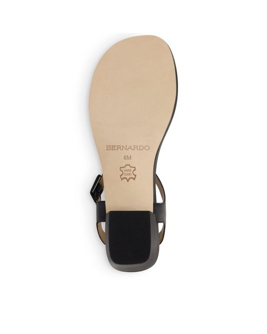 Bernardo Black Bernardo Goya T-strap Demi-heel Sandal