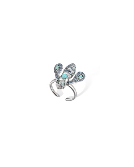 Retro Chic White Honey Bee Ring