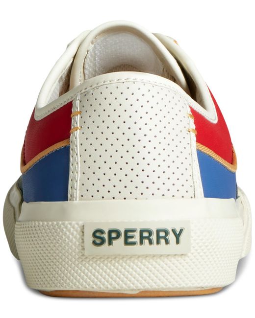 Sperry Top-Sider White Seacycled Soletide Colorblocked Lace-up Sneakers for men