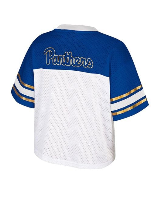 Colosseum Athletics Blue Pitt Panthers Treasure Cropped Football Jersey
