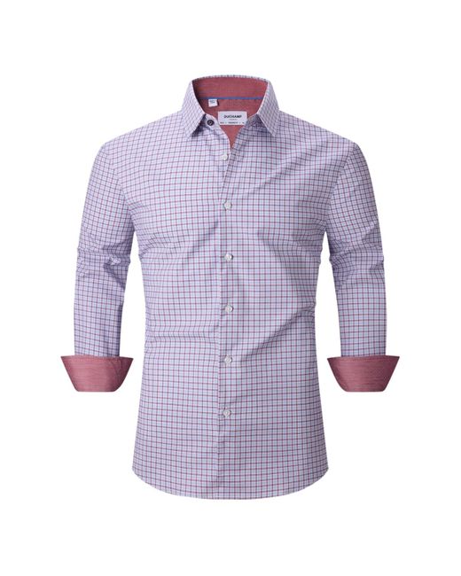 Duchamp Purple Checked Dress Shirt for men