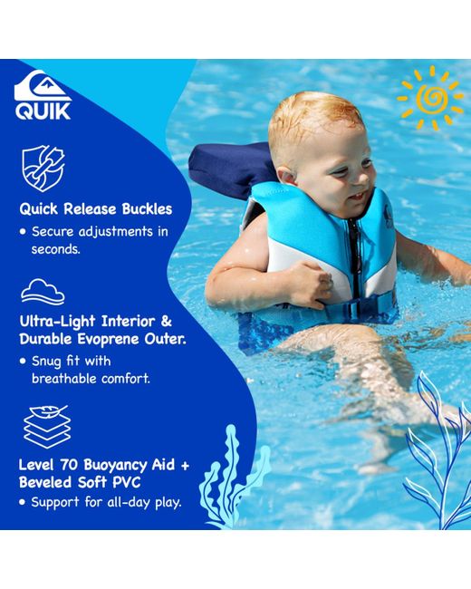 Quiksilver Blue Uscg Approved Life Jacket