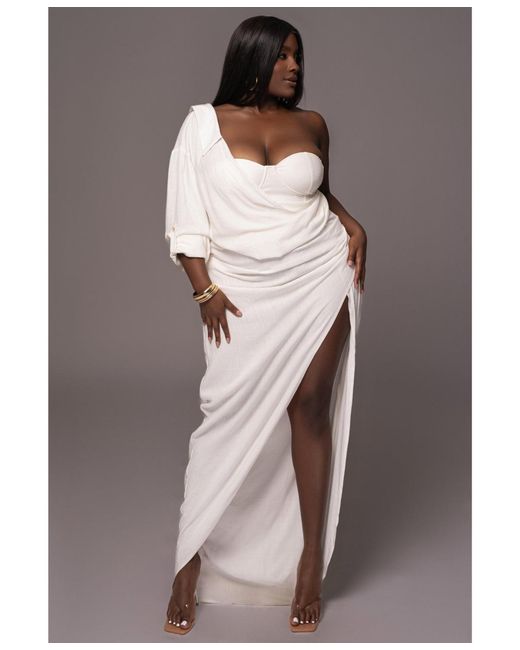 white evita linen draped dress Jluxlabel Women's Evita Linen Draped Dress