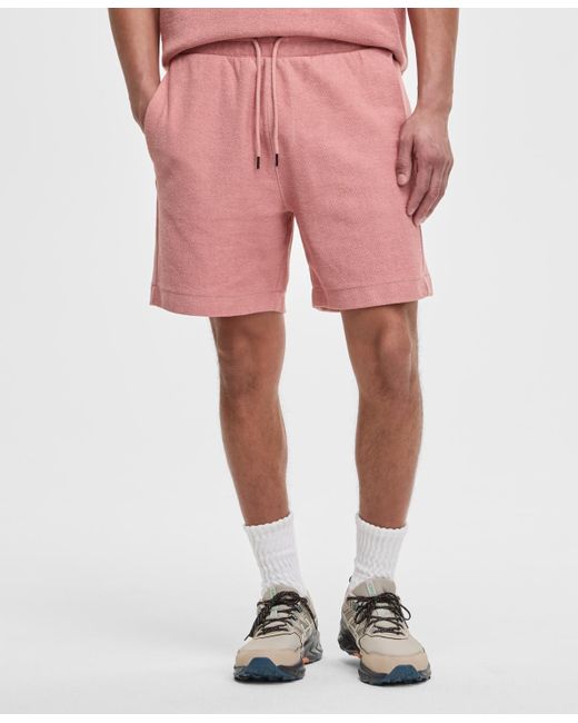 Mode Of One Red Regular-fit 7" Reverse French Terry Shorts for men