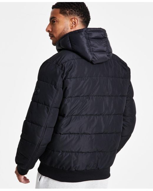 Michael Kors Green Hooded Puffer Bomber Jacket for men
