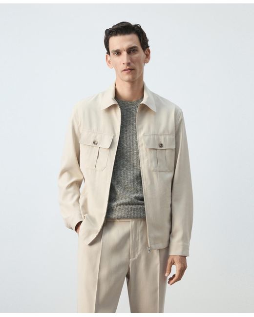 Mango Natural Pockets Regular-fit Modal Jacket for men