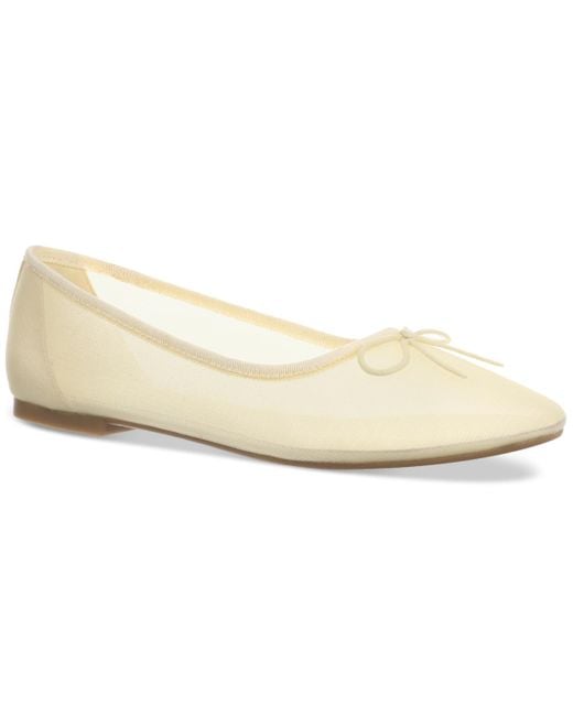On 34th White Claudiaa Mesh Ballet Flats