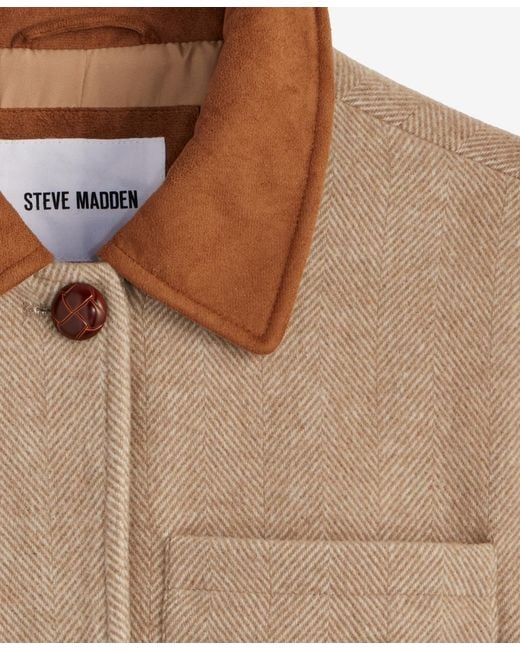 Steve Madden Natural Belted Single-breasted Jacket
