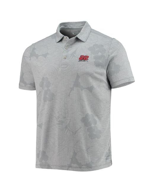 Tommy Bahama Gray Joey Logano Miramar Blooms Polo Shirt for men