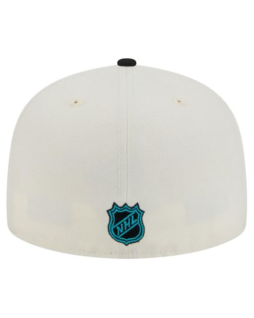 KTZ White San Jose Sharks Chrome Two-toned 59fifty Fitted Hat for men