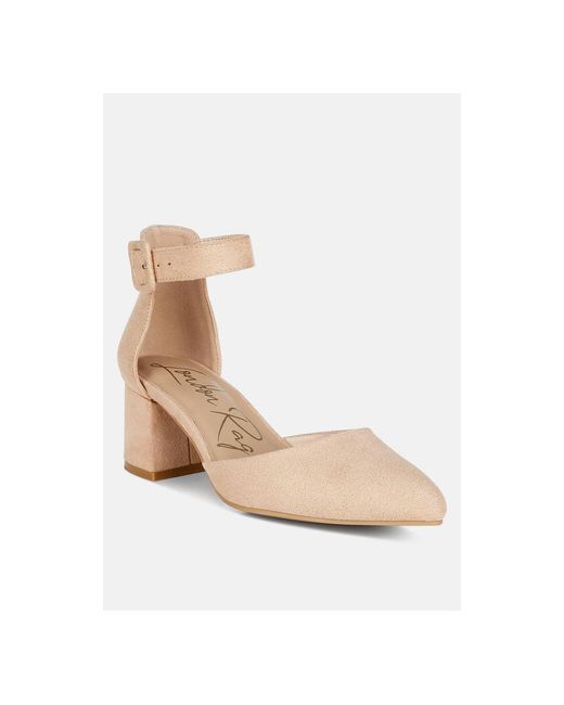LONDON RAG White Stroot Mid Block Heel