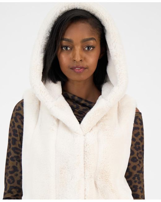 Guess Natural Sophy Faux-fur Hooded Vest