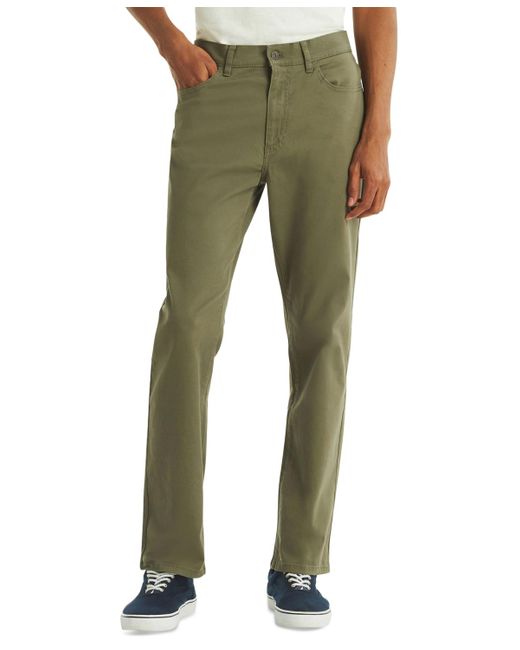 Nautica Men's Green Straight-fit Stretch Pants