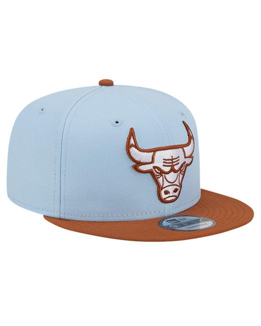 KTZ Blue /brown Chicago Bulls 2-tone Color Pack 9fifty Snapback Hat for men