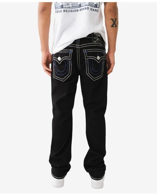 True Religion Black Ricky Flap Super T Straight Jean for men
