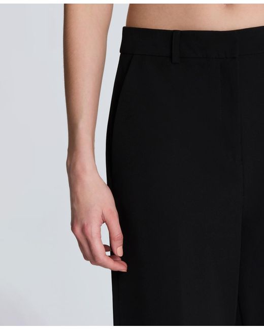 Kenneth Cole Black Luxe Twill Wide-leg Pants