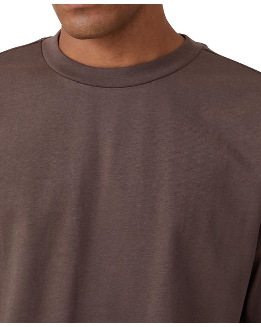 Cotton On Brown Box Fit Plain T-shirt for men