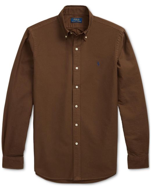 Polo Ralph Lauren Brown Garment-dyed Oxford Shirt for men