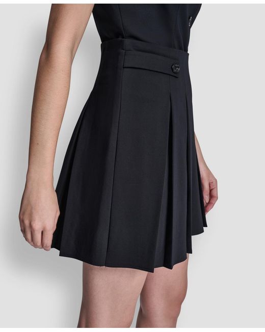 DKNY Black Pleated Mini Skirt
