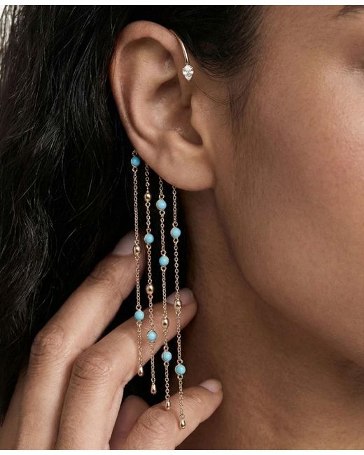 Ettika White Linear Chains Statement Ear Cuff