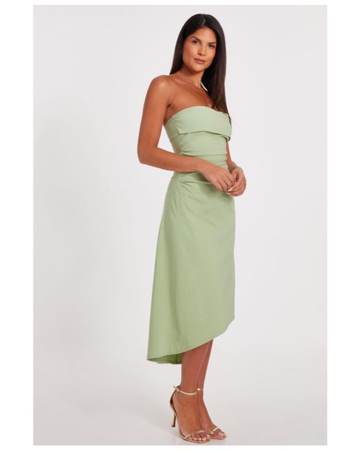 Quiz Green Bengaline Bandeau Midi Dress