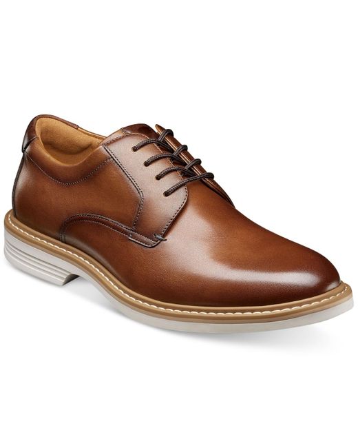 Florsheim Brown Norfolk Leather Plain Toe Oxford for men
