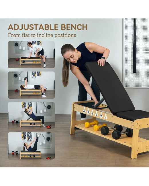 Soozier Black Adjustable Weight Bench