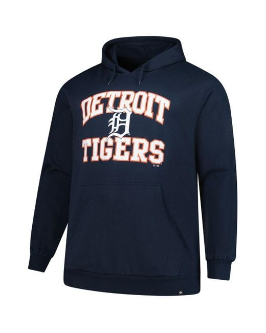 '47 Blue Detroit Tigers Big Tall Velocity Fleece Pullover Hoodie Sweatshirt for men