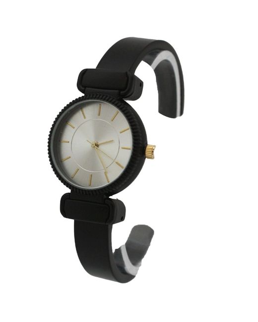 Olivia Pratt Black Simple Metallic Bangle Watch