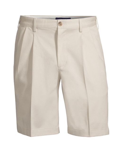 Lands' End Natural Comfort Waist Pleated 9" No Iron Chino Shorts for men
