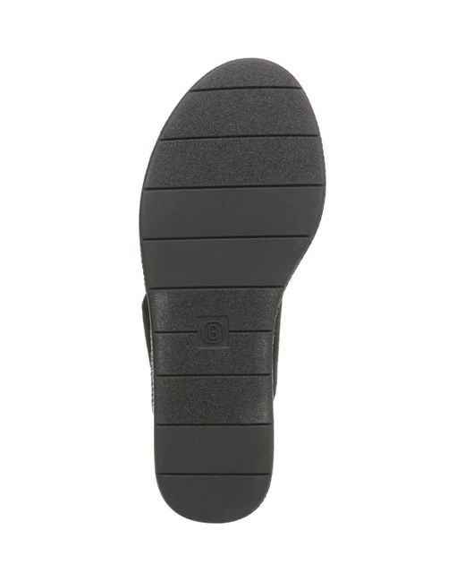 LifeStride Black Bloom Washable Thong Slip On Wedge Sandals