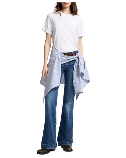 7 For All Mankind Blue Dojo Tailorless Flare-leg Jeans