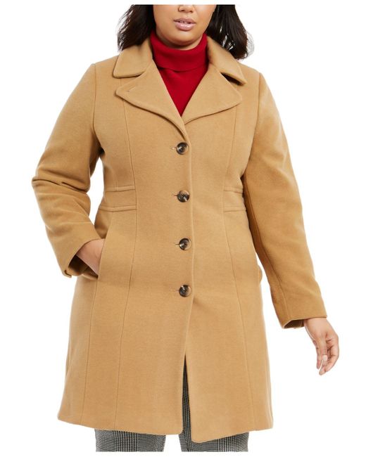 Anne Klein Plus Size Single-breasted Wool Coat, Created ...