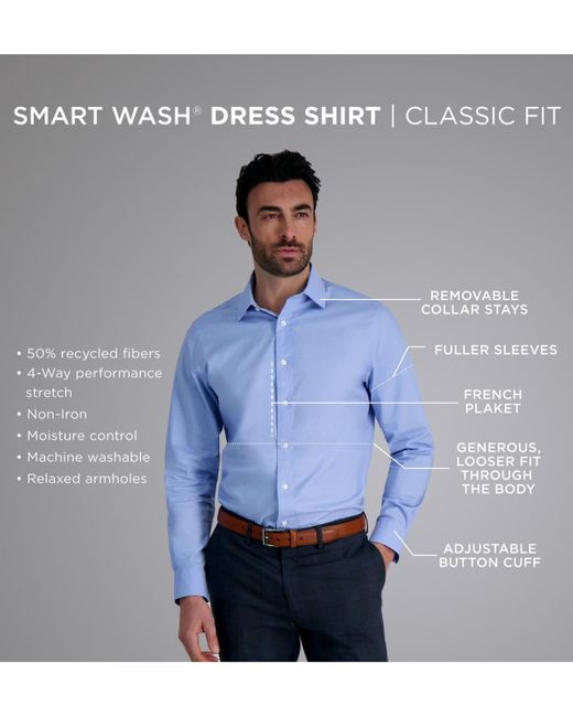 Haggar Big & Tall Classic-fit Dress Shirt in Blue for Men | Lyst