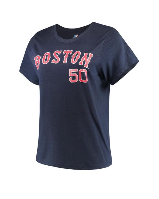 Majestic Blue Mookie Betts Boston Red Sox Team Name Number T-shirt