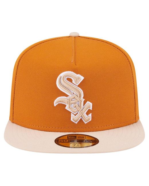 KTZ Orange/light Beige Chicago White Sox Two-tone Color Pack A-frame 59fifty Fitted Hat