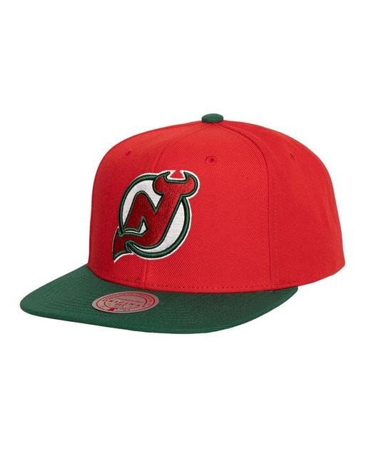 Mitchell & Ness Red New Jersey Devils Core Team Ground 2.0 Snapback Hat for men