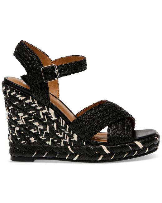DV by Dolce Vita Black Herd Ankle-strap Espadrille Wedge Sandals