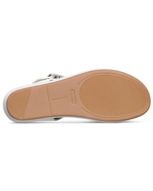 Rockport White Anala Strappy Open Toe Casual Wedge Sandals