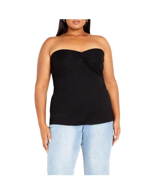 City Chic Black Plus Size Asher Top