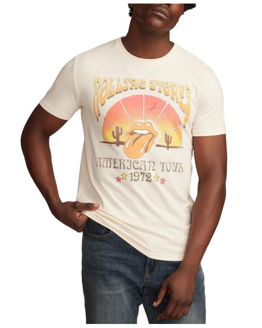Lucky Brand White Rolling Stones Desert Short Sleeve Crewneck Graphic T-shirt for men