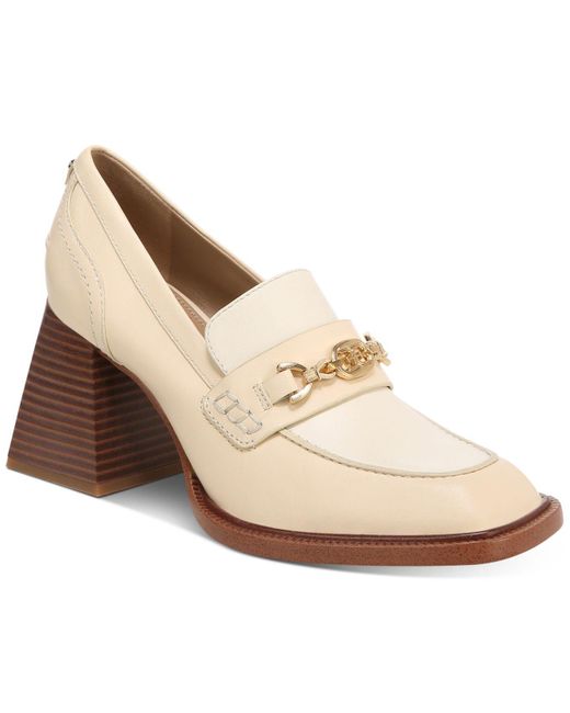 Sam Edelman Quincy Blockheel Loafer Pumps in Natural Lyst