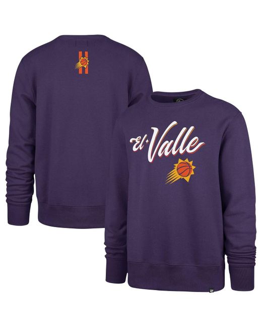 '47 Purple Phoenix Suns 2023/24 City Edition Postgame Headline Crew Pullover Sweatshirt for men